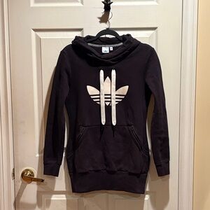 Adidas Black Hoodie with Cream Logo